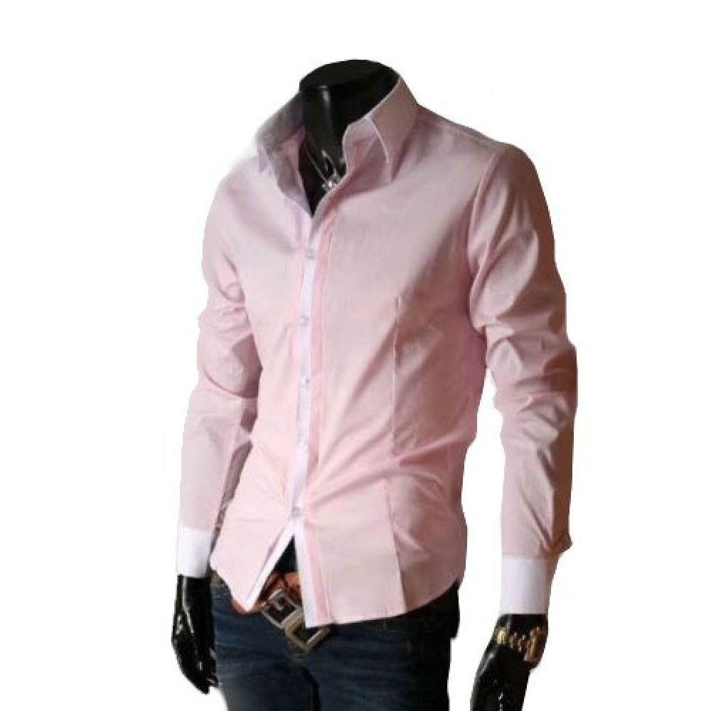 camisa rosa masculina social