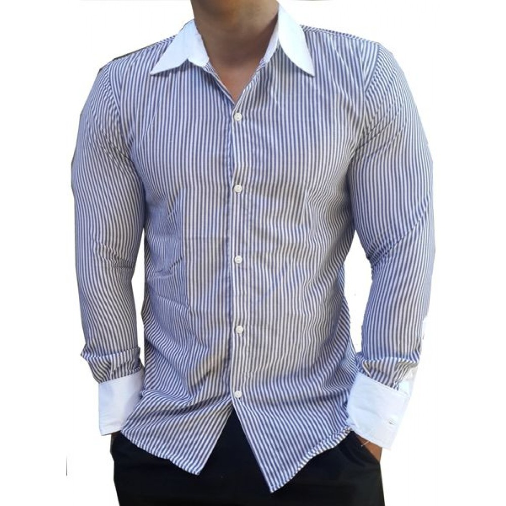 camisa social manga longa slim fit