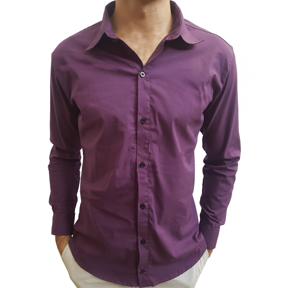 camisa manga longa social masculina slim fit