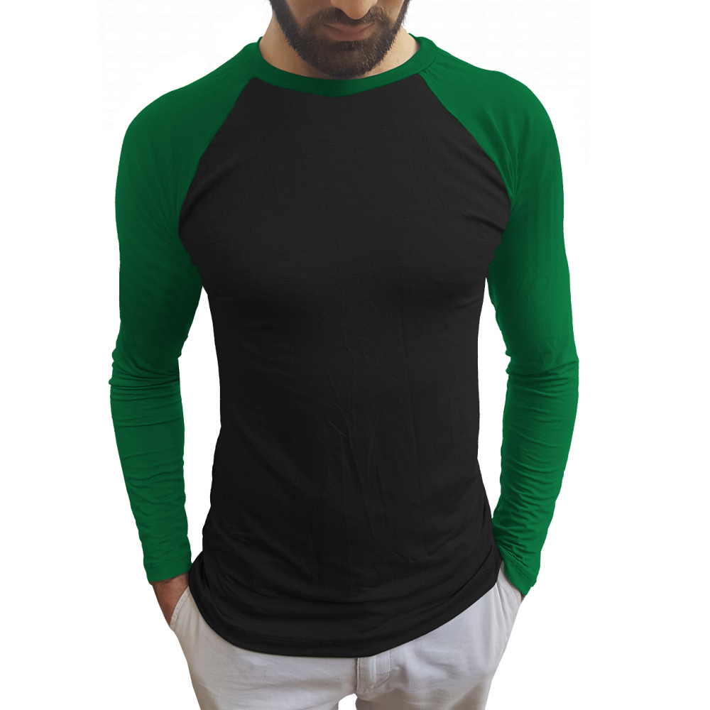 camiseta raglan verde