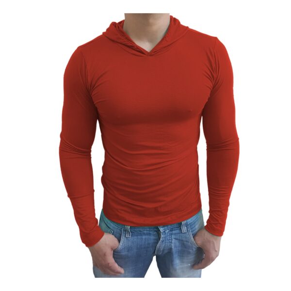 Camiseta Gola Redonda Com Capuz Manga Longa - Image 11