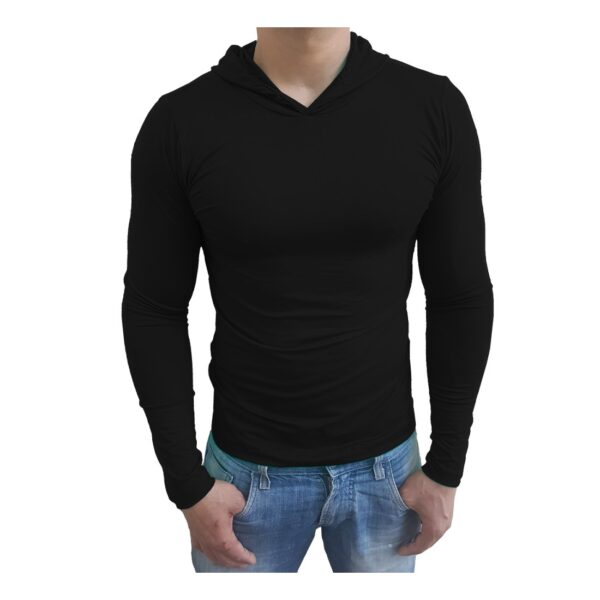 Camiseta Gola Redonda Com Capuz Manga Longa - Image 15