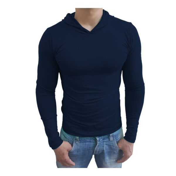 Camiseta Gola Redonda Com Capuz Manga Longa - Image 3