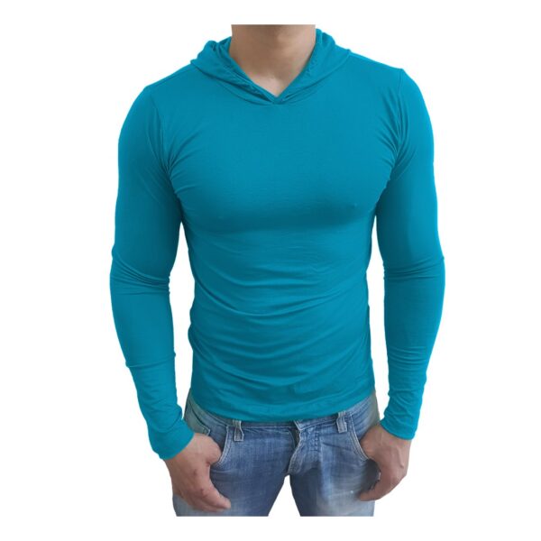 Camiseta Gola Redonda Com Capuz Manga Longa - Image 5