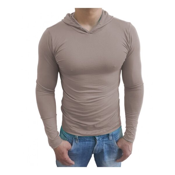 Camiseta Gola Redonda Com Capuz Manga Longa - Image 6