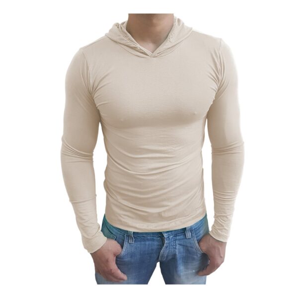 Camiseta Gola Redonda Com Capuz Manga Longa - Image 7