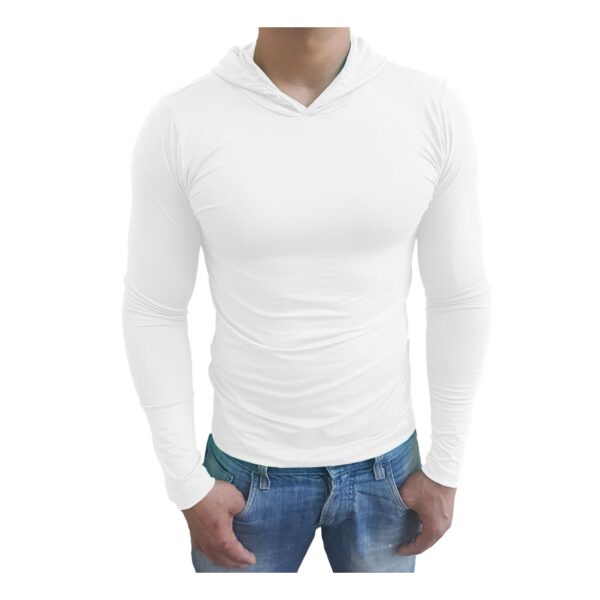 Camiseta Gola Redonda Com Capuz Manga Longa - Image 8