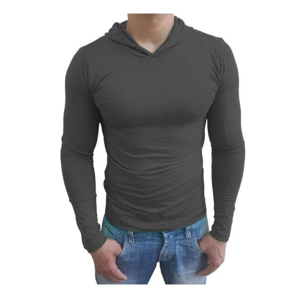 Camiseta Gola Redonda Com Capuz Manga Longa - Image 9