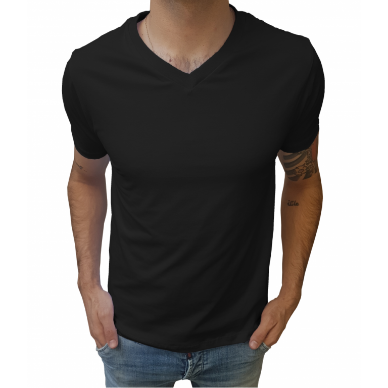 Camiseta Básica Masculina Gola V Rasa 100% Algodão Manga Curta