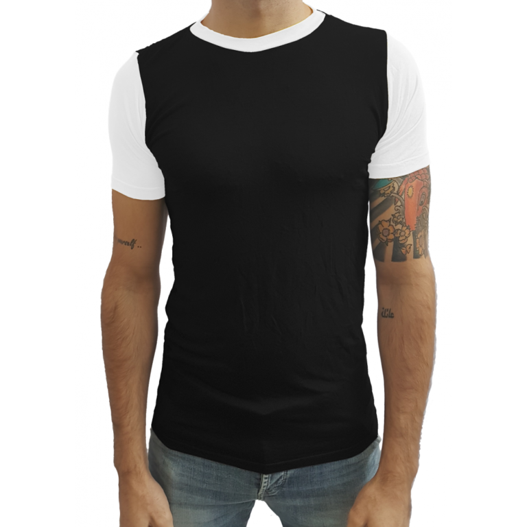Camiseta Básica Masculina Manga Duas Cores