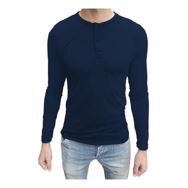 Camiseta Henley Masculina Manga Longa - Image 3