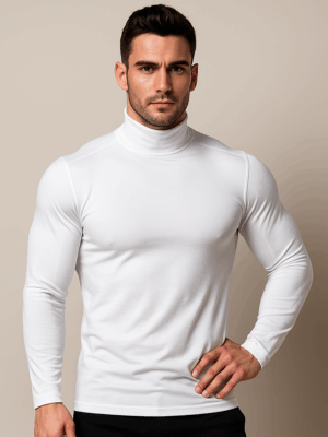 Camiseta Gola Alta Témica Proteção Uv Manga longa Poliéster Sjons