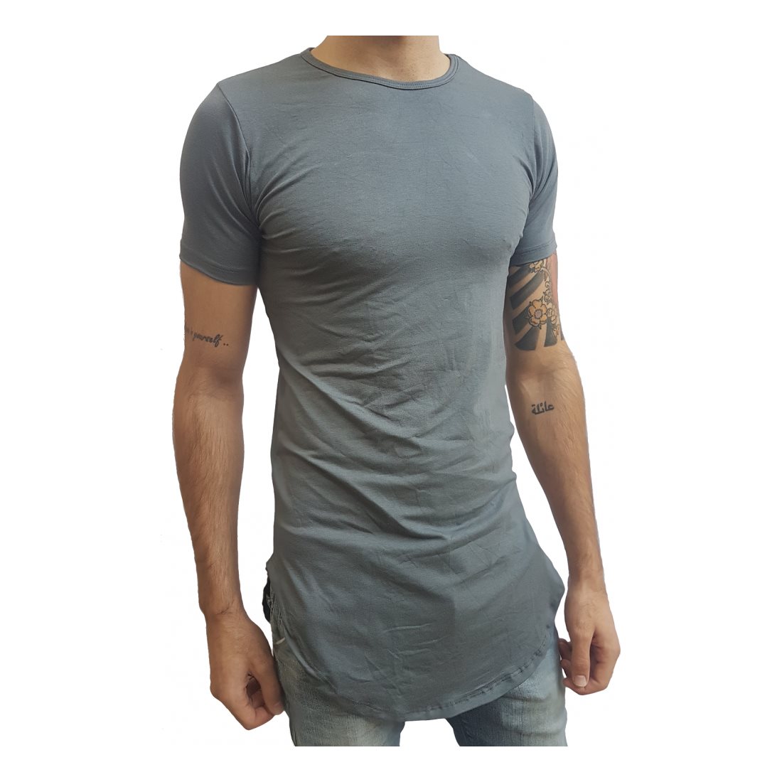 Camiseta Básica Long Masculina Oversized Swag Longline