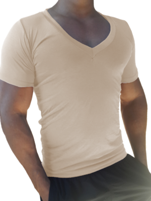 Camiseta Básica Masculina Gola V Cavada Manga Curta