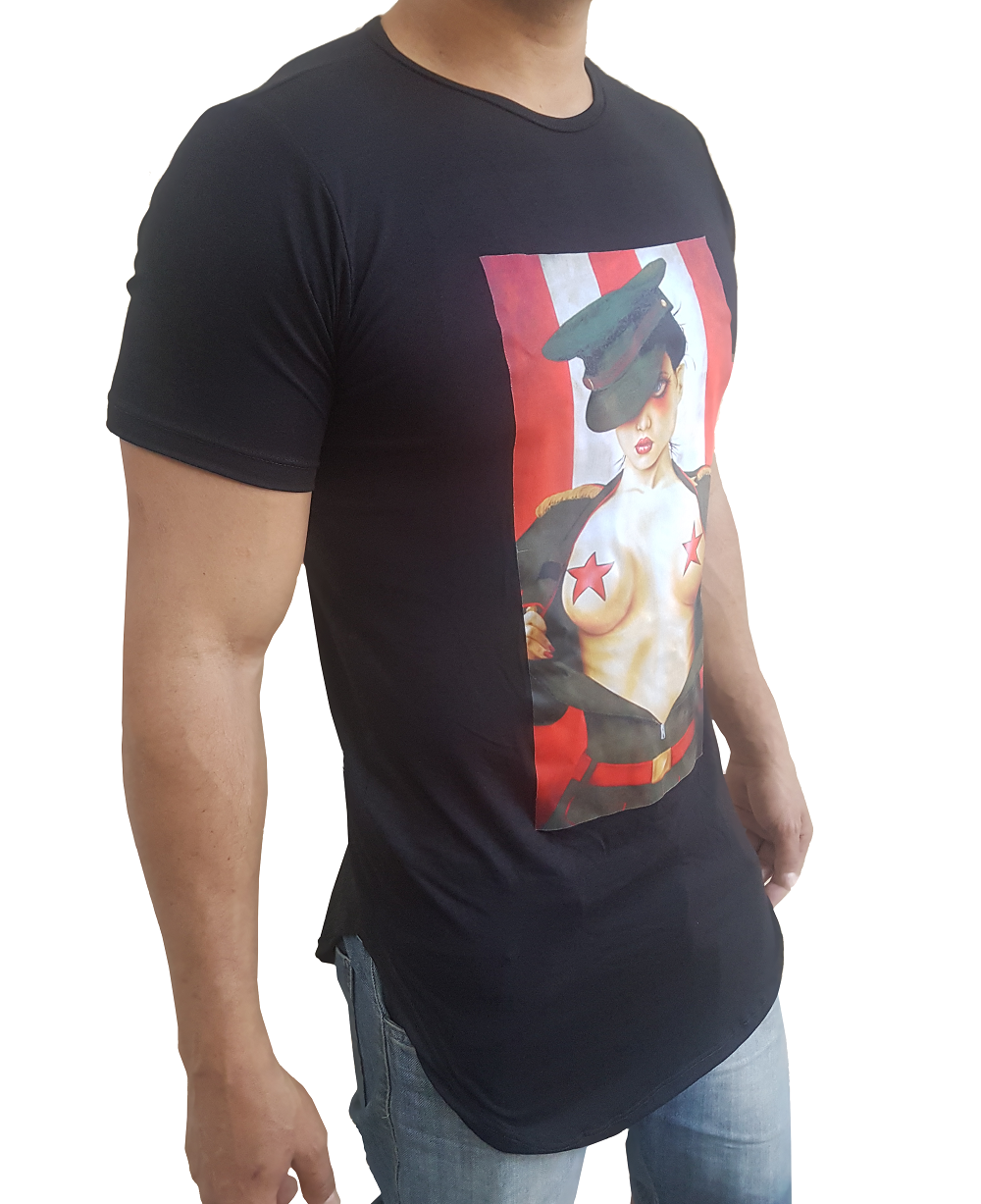 Camiseta Oversized Longline Estampa Mulher - Sjons Modas