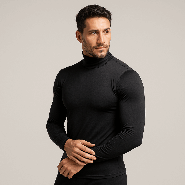 Camiseta Térmica Segunda Pele Gola Alta Com Proteção UV Poliamida Sjons