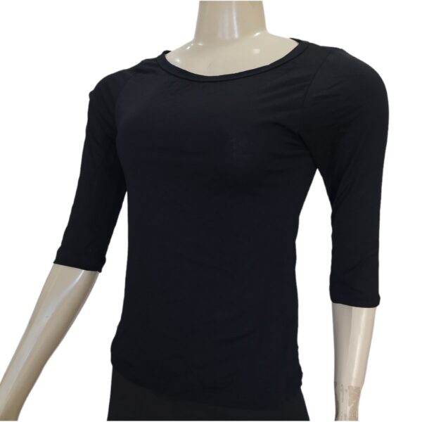 Blusas Femininas Básica Decote Gola Canoa Manga 3/4 - Image 3