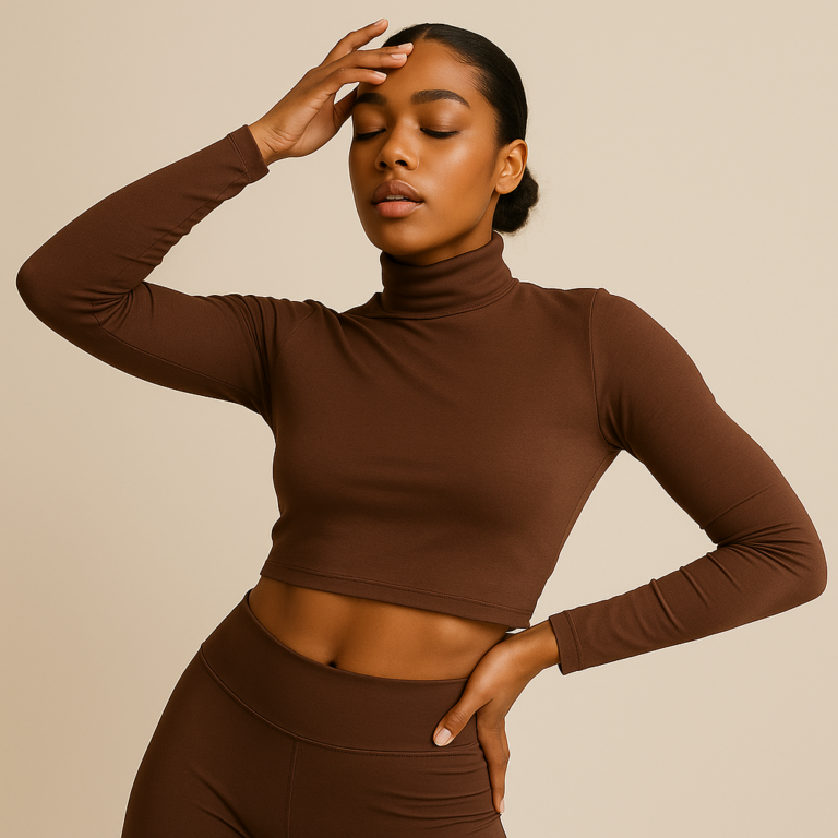 Cropped Feminino Manga Longa Gola Alta Sjons
