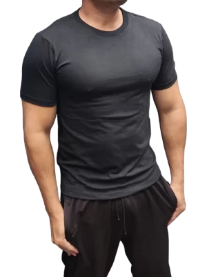 Novidade Camiseta Algodão com Elastano Básica Gola Careca Manga curta
