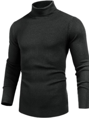 Blusa Cacharrel Masculina Ribana Canelada Manga Longa Gola Alta