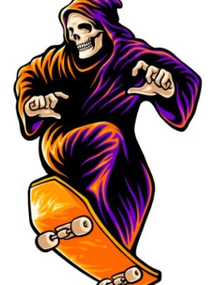 Imprimir Estampa DTF Na Camiseta Caveira Skate