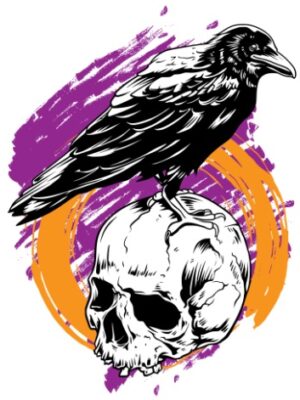 Imprimir Estampa DTF Na Camiseta Caveira Corvo