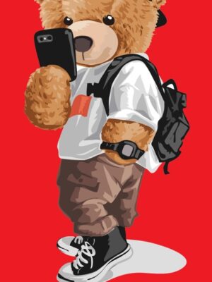 Imprimir Estampa DTF Na Camiseta Urso Selfie