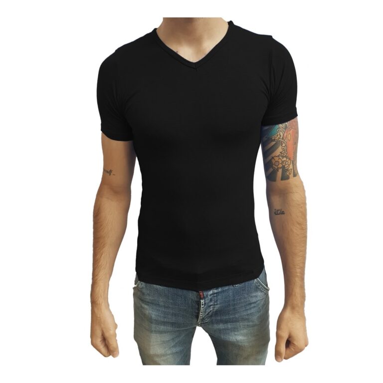 Camiseta Gola V Vies Manga Curta