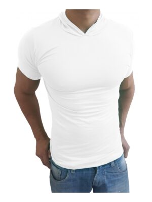 Camiseta Gola Redonda Com Capuz Manga Curta Sjons