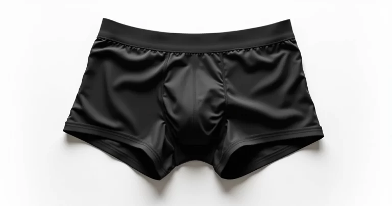 Cueca boxer preta com tecido tecnológico para academia sobre fundo branco