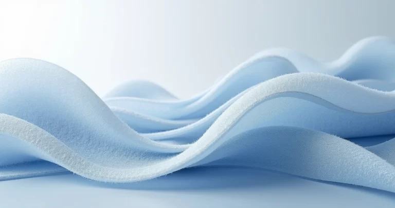 Ilustração de microfibras destacando o tecido com caimento suave e maleável