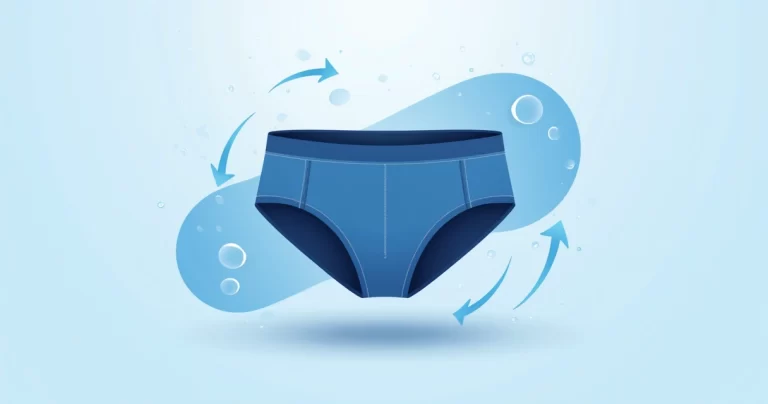 Ilustração corporativa plana de cueca boxer em microfibra mostrando detalhes do tecido respirável e caimento