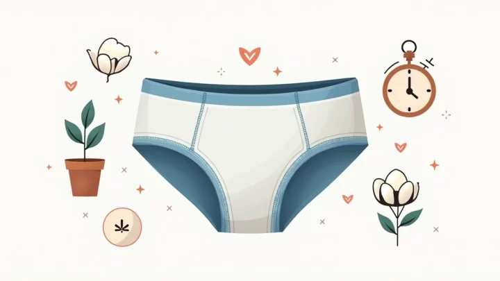 Ilustração flat corporativa de cueca samba canção de algodão com detalhes clássicos e conforto