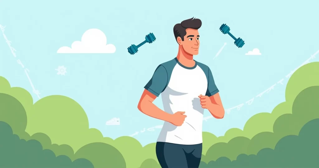 Homem ativo usando camiseta masculina confortável e elástica durante treino