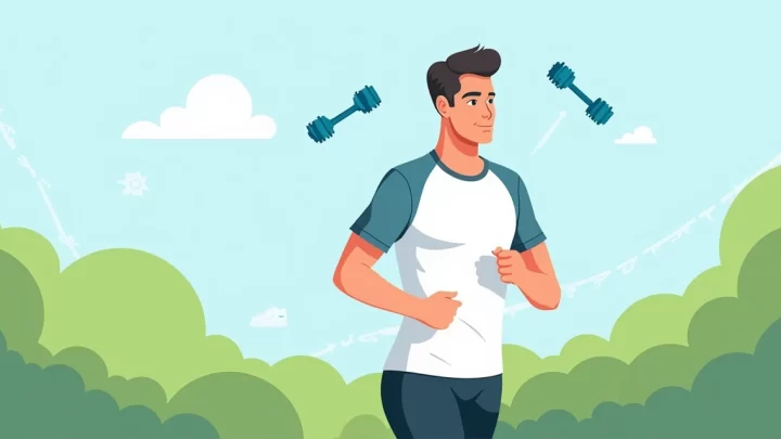 Homem ativo usando camiseta masculina confortável e elástica durante treino