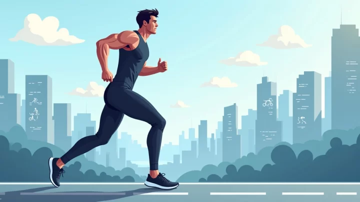 Ilustração corporativa de homem em atividade física usando bermuda térmica de compressão preta