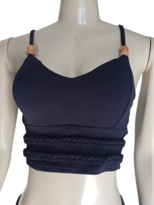 Cropped Feminina Coco com Trança Alcinha