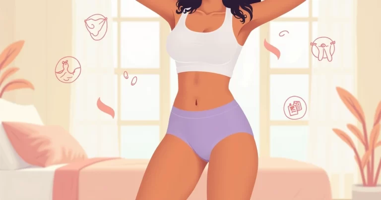Ilustração de mulher usando calcinha boxer feminina de microfibra confortável