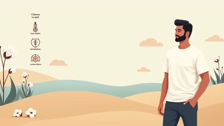Homem usando camiseta masculina de algodão egípcio em ilustração minimalista