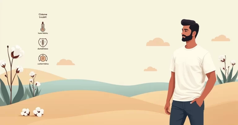 Homem usando camiseta masculina de algodão egípcio em ilustração minimalista