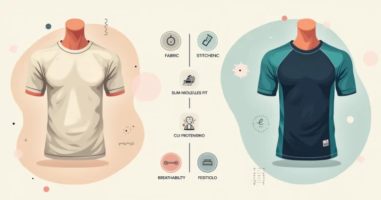 Ilustração comparando camiseta esportiva comum e camiseta Sjons Modas masculina