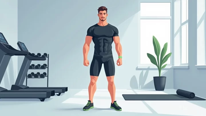 Homem usando bermuda térmica masculina de compressão na academia