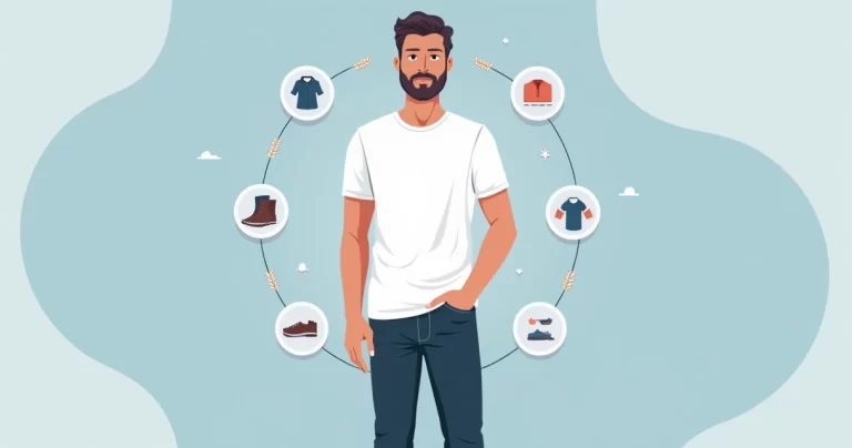 Homem usando camiseta lisa branca em estilo minimalista sobre fundo azul