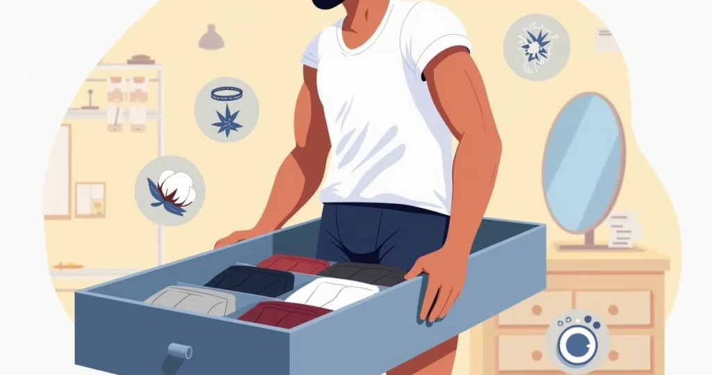 Homem escolhendo cueca slip em diferentes cores e modelos