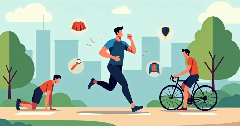 Homem treinando com camiseta esportiva resistente em cenário urbano colorido