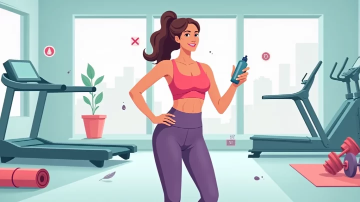 Mulher na academia usando top liso feminino com boa sustentação